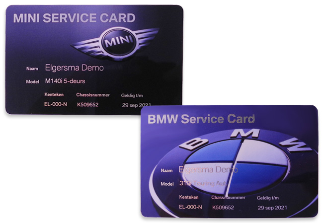BMW en MINI service card